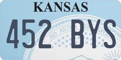 KS license plate 452BYS