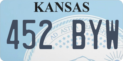 KS license plate 452BYW