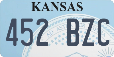 KS license plate 452BZC