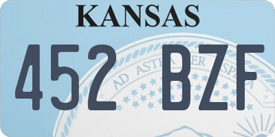 KS license plate 452BZF