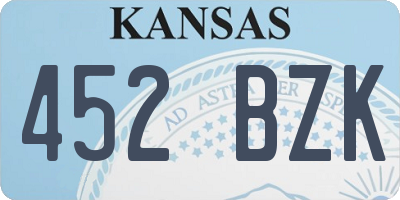 KS license plate 452BZK