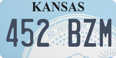 KS license plate 452BZM