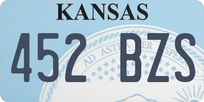 KS license plate 452BZS