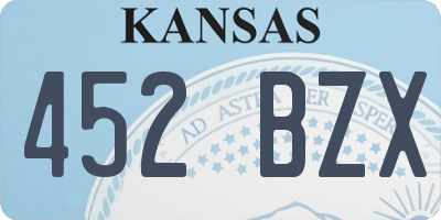 KS license plate 452BZX