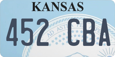 KS license plate 452CBA
