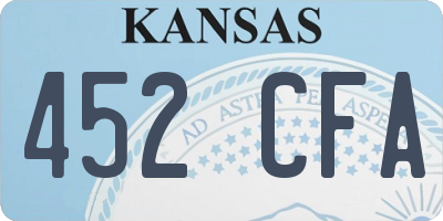 KS license plate 452CFA