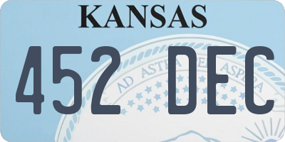 KS license plate 452DEC