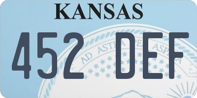 KS license plate 452DEF