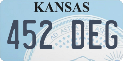 KS license plate 452DEG