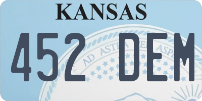 KS license plate 452DEM