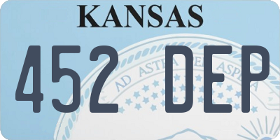 KS license plate 452DEP