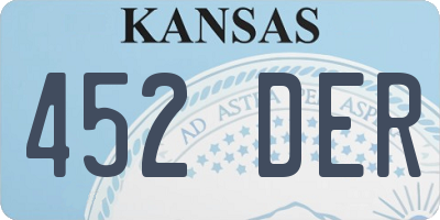 KS license plate 452DER