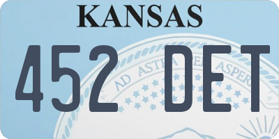KS license plate 452DET