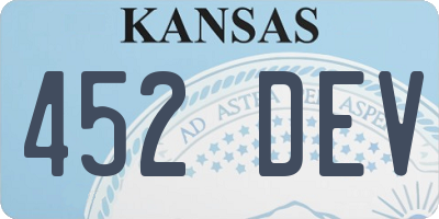 KS license plate 452DEV