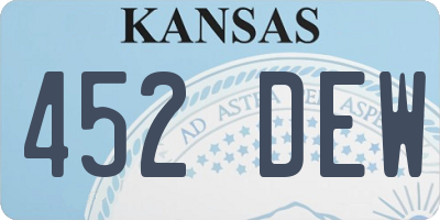 KS license plate 452DEW