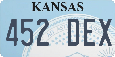 KS license plate 452DEX