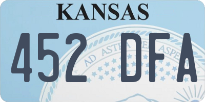 KS license plate 452DFA