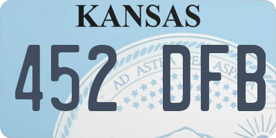KS license plate 452DFB