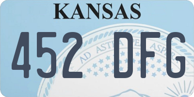 KS license plate 452DFG