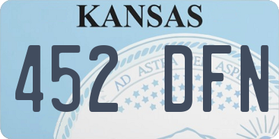 KS license plate 452DFN