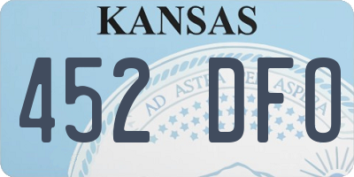 KS license plate 452DFO