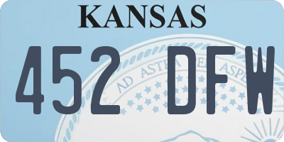 KS license plate 452DFW