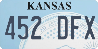 KS license plate 452DFX