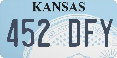KS license plate 452DFY