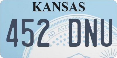 KS license plate 452DNU