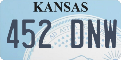 KS license plate 452DNW