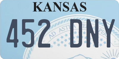 KS license plate 452DNY