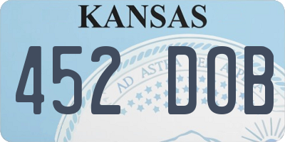 KS license plate 452DOB