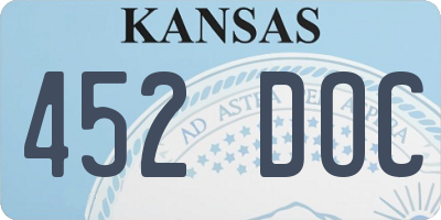 KS license plate 452DOC