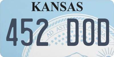 KS license plate 452DOD