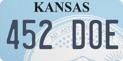 KS license plate 452DOE