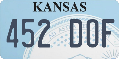 KS license plate 452DOF