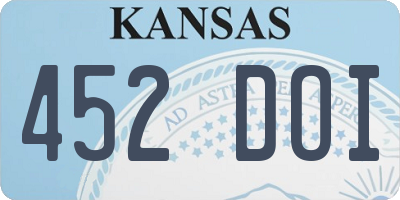 KS license plate 452DOI