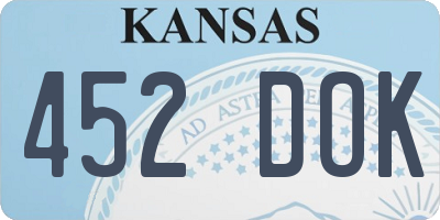 KS license plate 452DOK