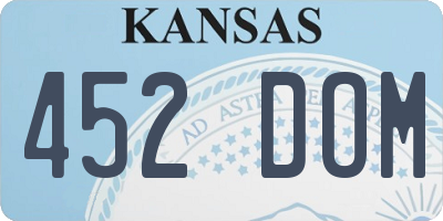 KS license plate 452DOM