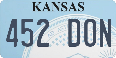 KS license plate 452DON