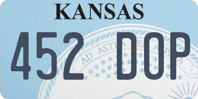 KS license plate 452DOP