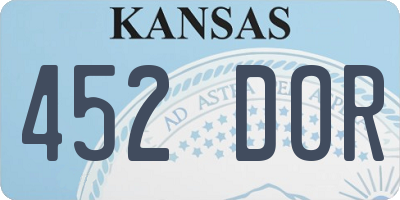 KS license plate 452DOR