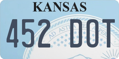 KS license plate 452DOT