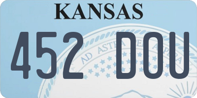 KS license plate 452DOU