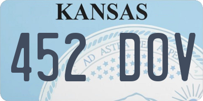 KS license plate 452DOV