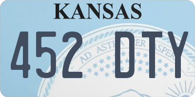 KS license plate 452DTY
