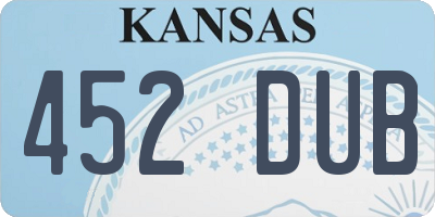 KS license plate 452DUB