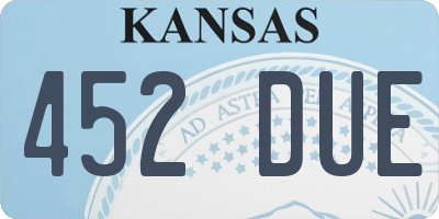 KS license plate 452DUE