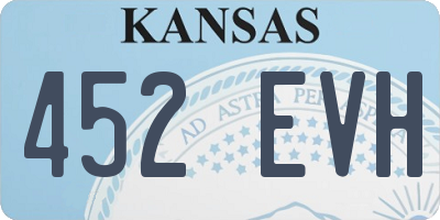 KS license plate 452EVH