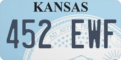 KS license plate 452EWF